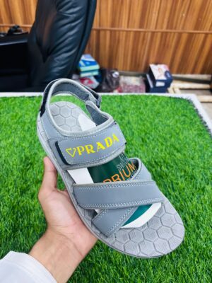 Kids Grey Cross-Strap Sandals